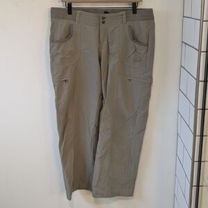 KUHL Women's Tan Insect Shield Hiking Camping Outdoor Nylon Capri Pants 14